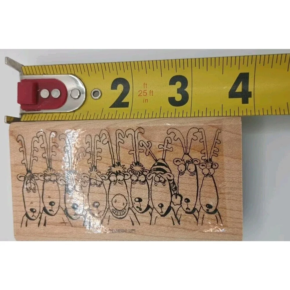 Stampin Up HOLIDAY LINEUP Line Up Christmas Reindeer Elves Elf Rubber Stamps